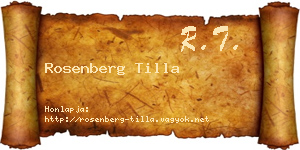 Rosenberg Tilla névjegykártya